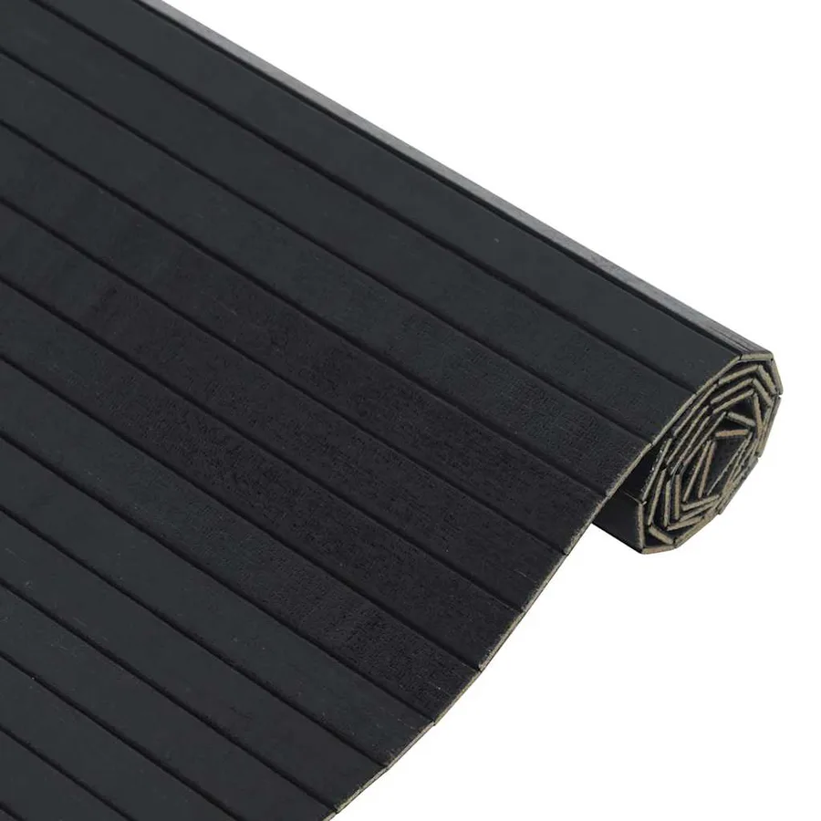 Tapis rectangulaire noir 100x100 cm bambou - 4