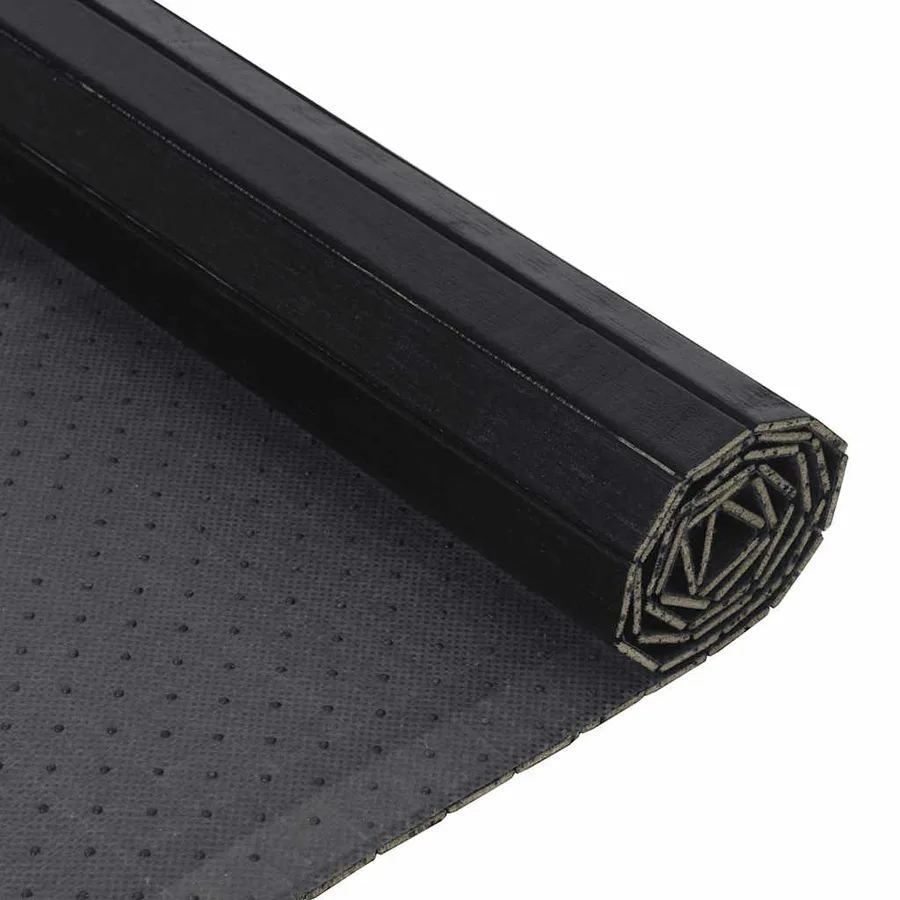 Tapis rectangulaire noir 100x100 cm bambou - 5