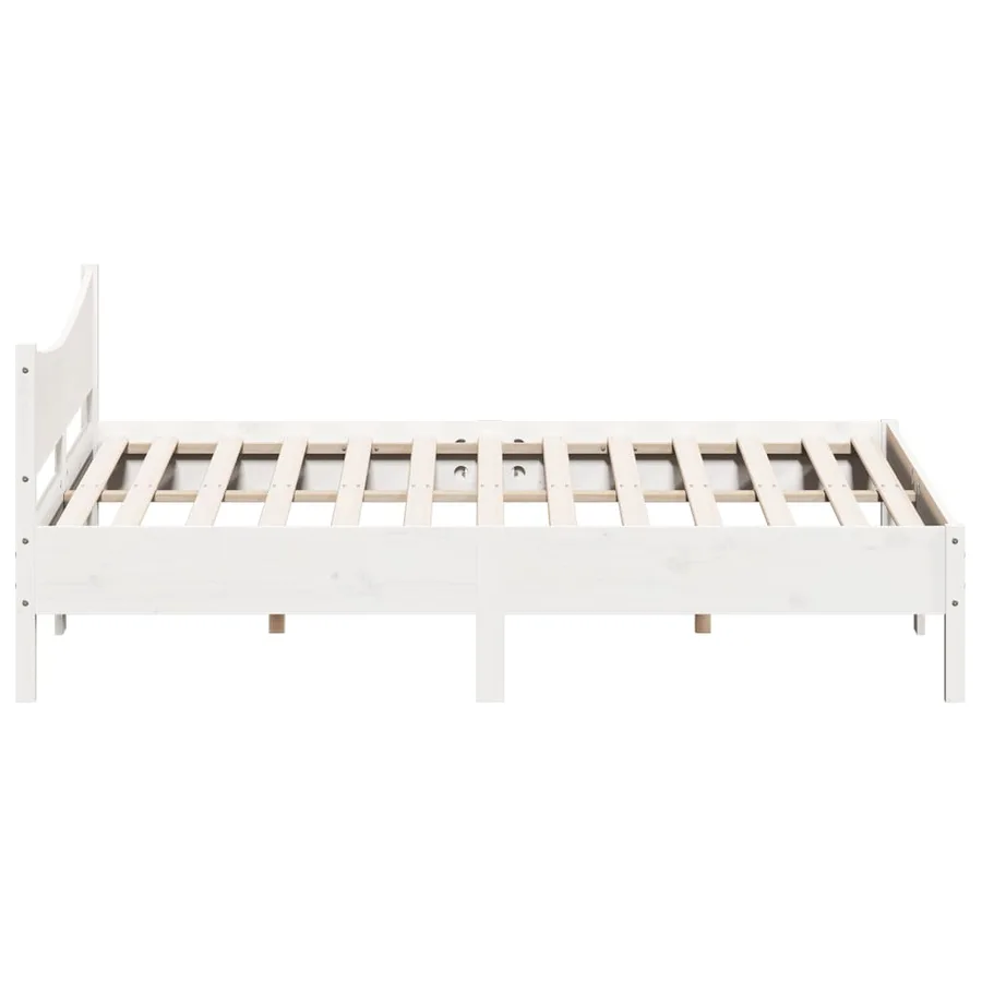 Cadre de lit sans matelas blanc 180x200 cm bois massif de pin - 5