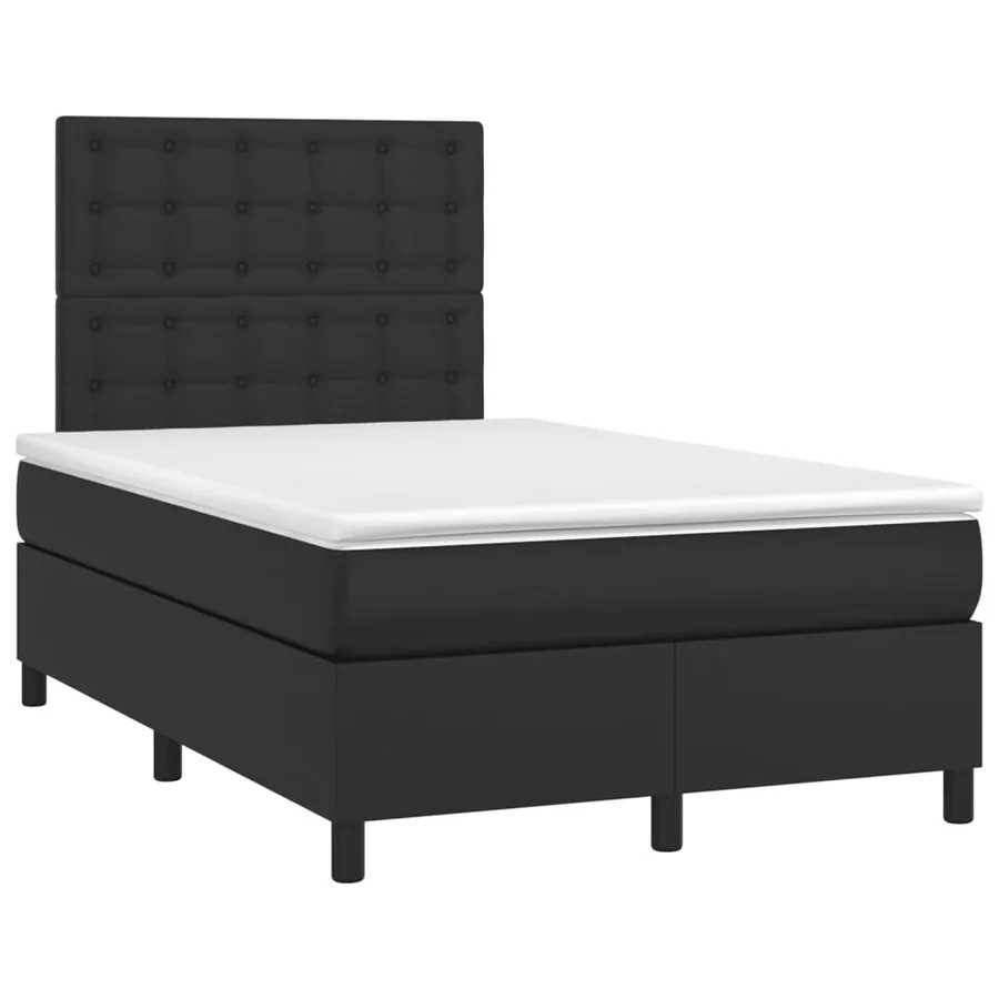 Sommier à lattes de lit avec matelas et LED Noir 120x200 cm - 3