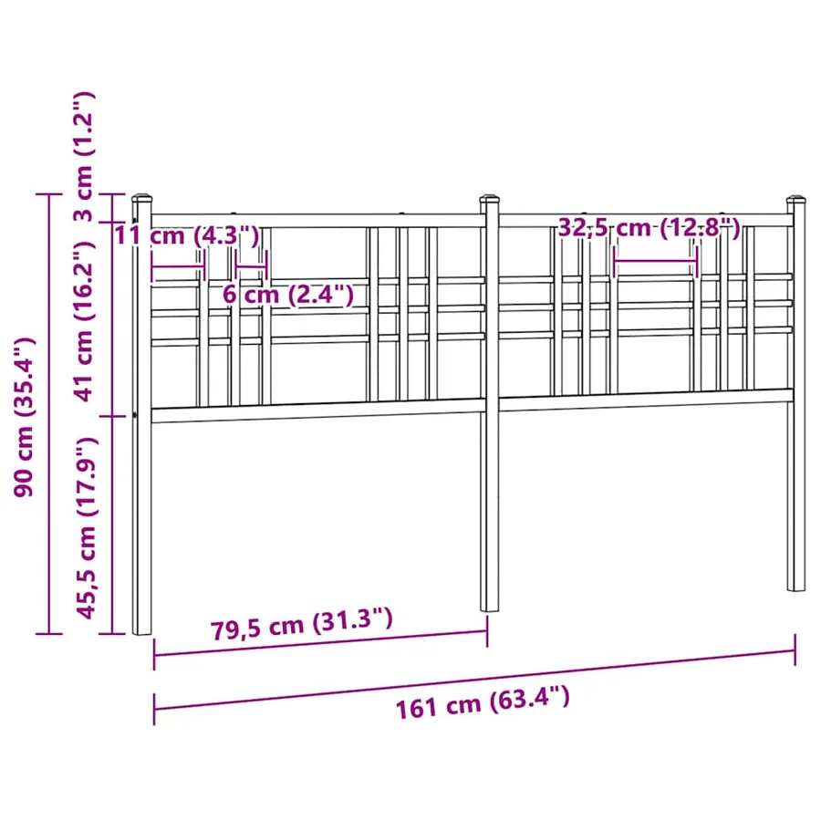 Tête de lit de remplacement métal blanc 160 cm - 6