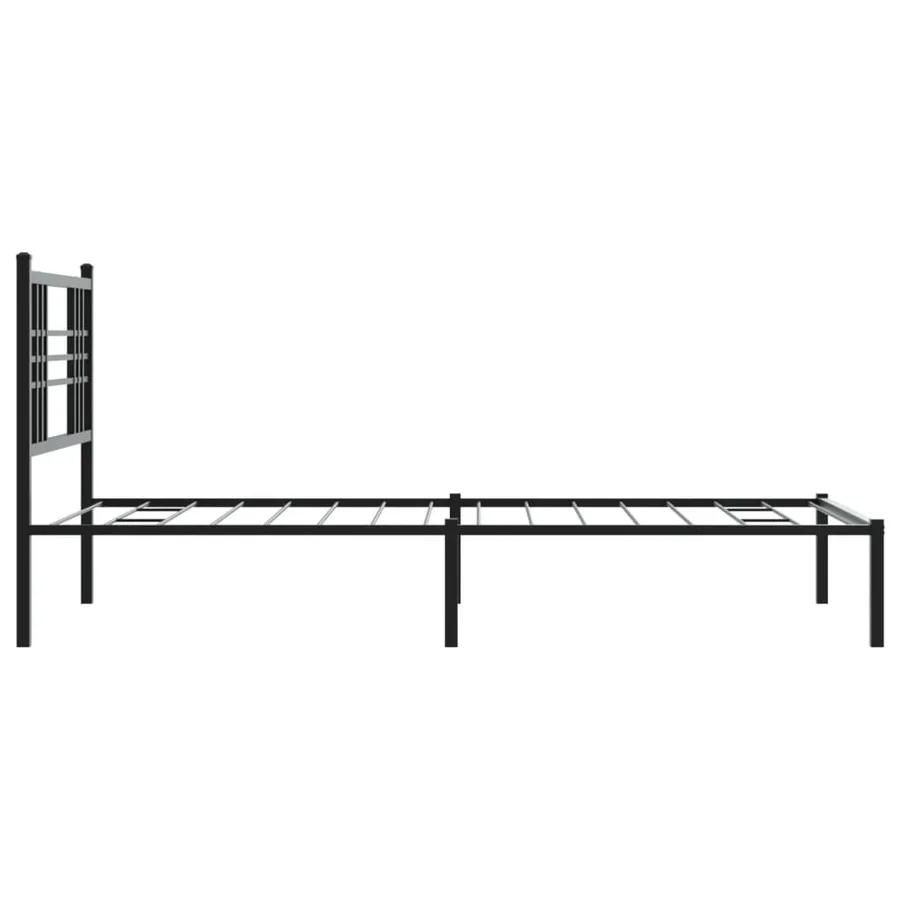 Cadre de lit métal sans matelas avec tête de lit noir 100x190cm - 5