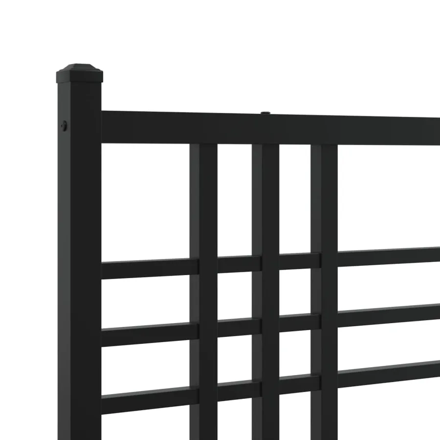 Cadre de lit métal sans matelas avec tête de lit noir 100x190cm - 7