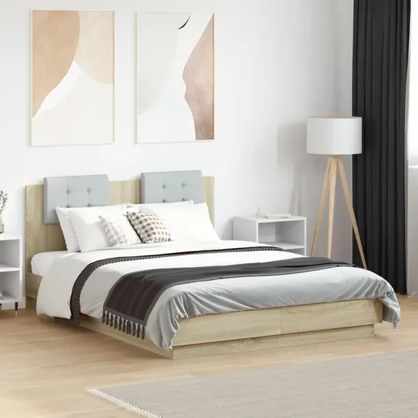 Cadre de lit sans matelas chêne sonoma 120x190 cm