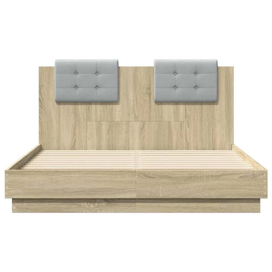 Cadre de lit sans matelas chêne sonoma 120x190 cm - 4