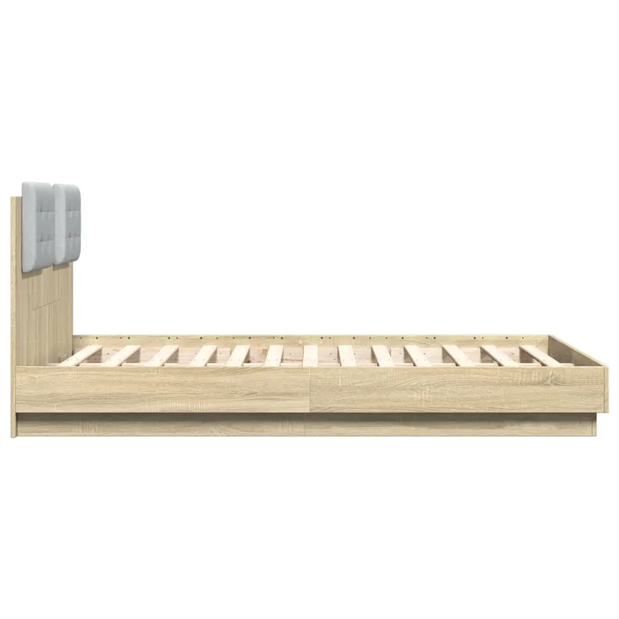 Cadre de lit sans matelas chêne sonoma 120x190 cm - 5