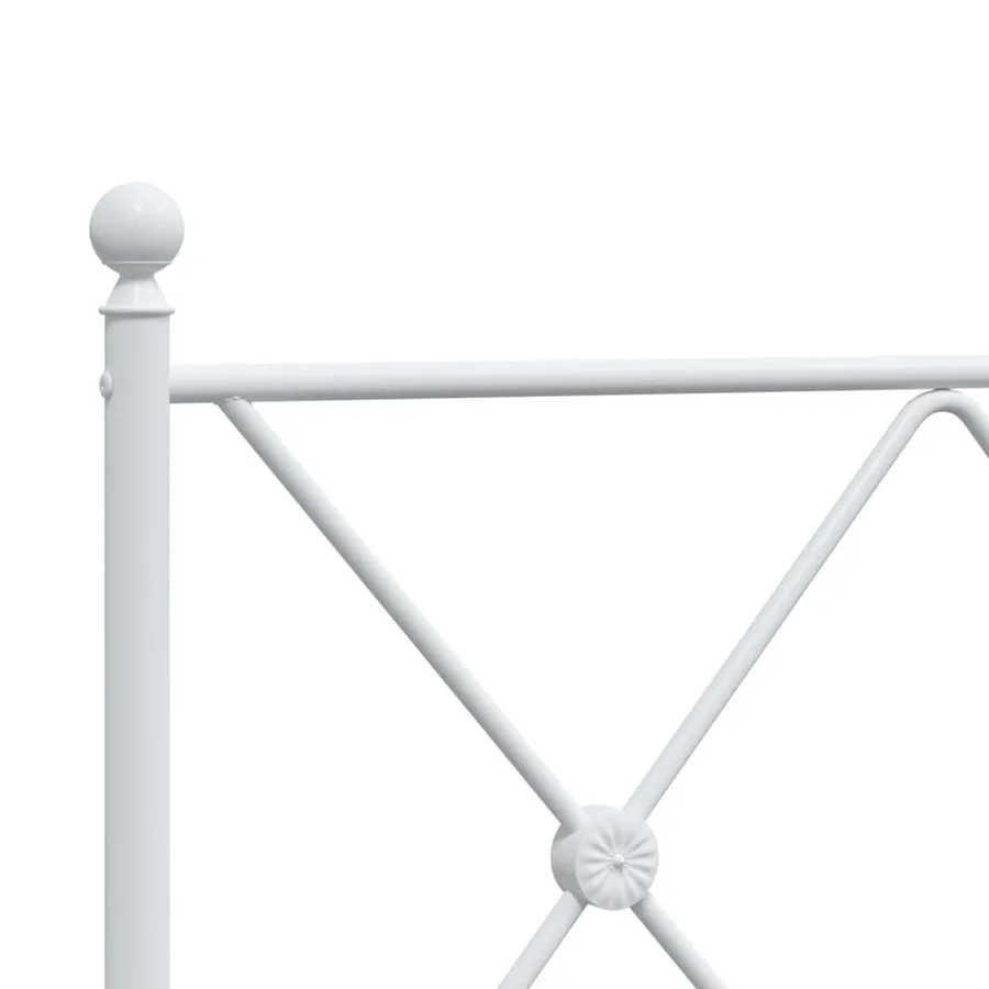 Cadre de lit métal sans matelas avec pied de lit blanc 75x190cm - 7