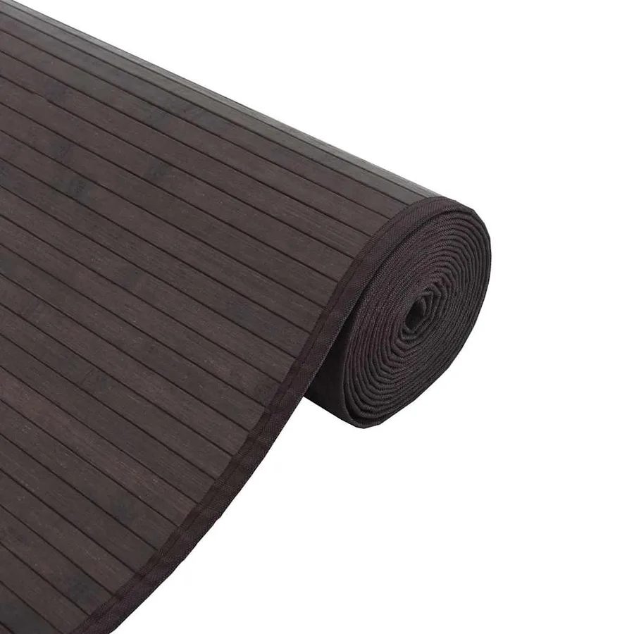 Tapis rectangulaire marron foncé 60x500 cm bambou - 4