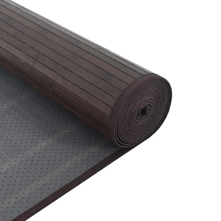 Tapis rectangulaire marron foncé 60x500 cm bambou - 5