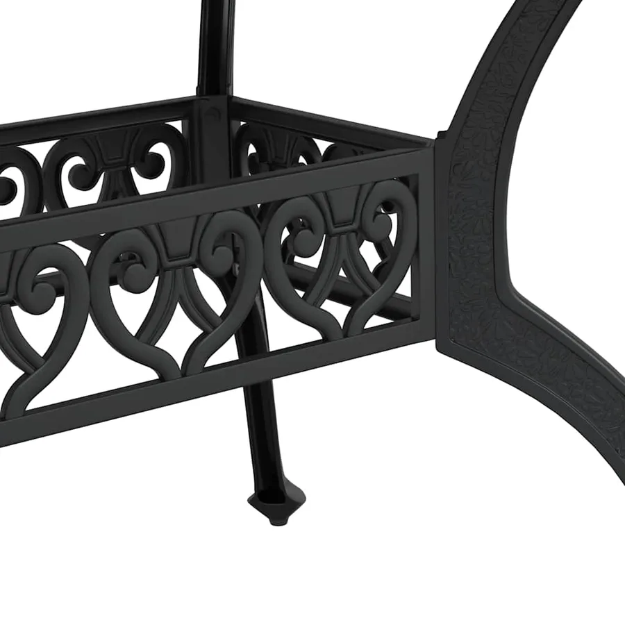 Ensemble à manger de jardin 5 pcs noir aluminium coulé - 5