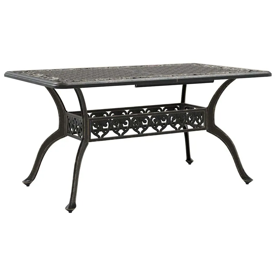 Ensemble manger de jardin 5 pcs bronze aluminium coulé - 3