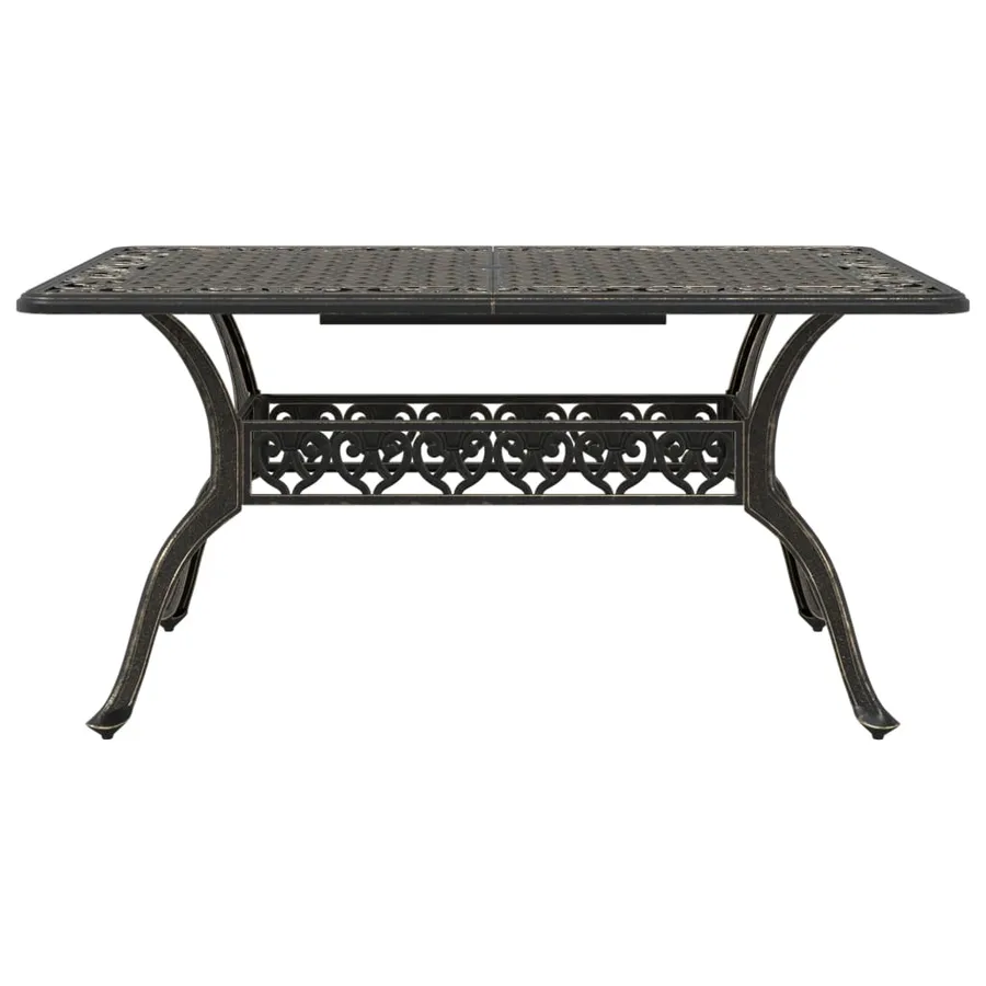 Ensemble manger de jardin 5 pcs bronze aluminium coulé - 4