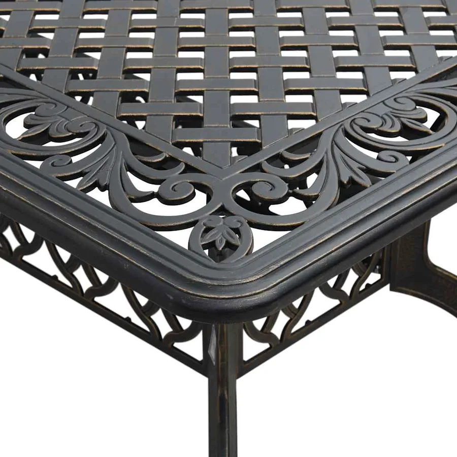 Ensemble manger de jardin 5 pcs bronze aluminium coulé - 6
