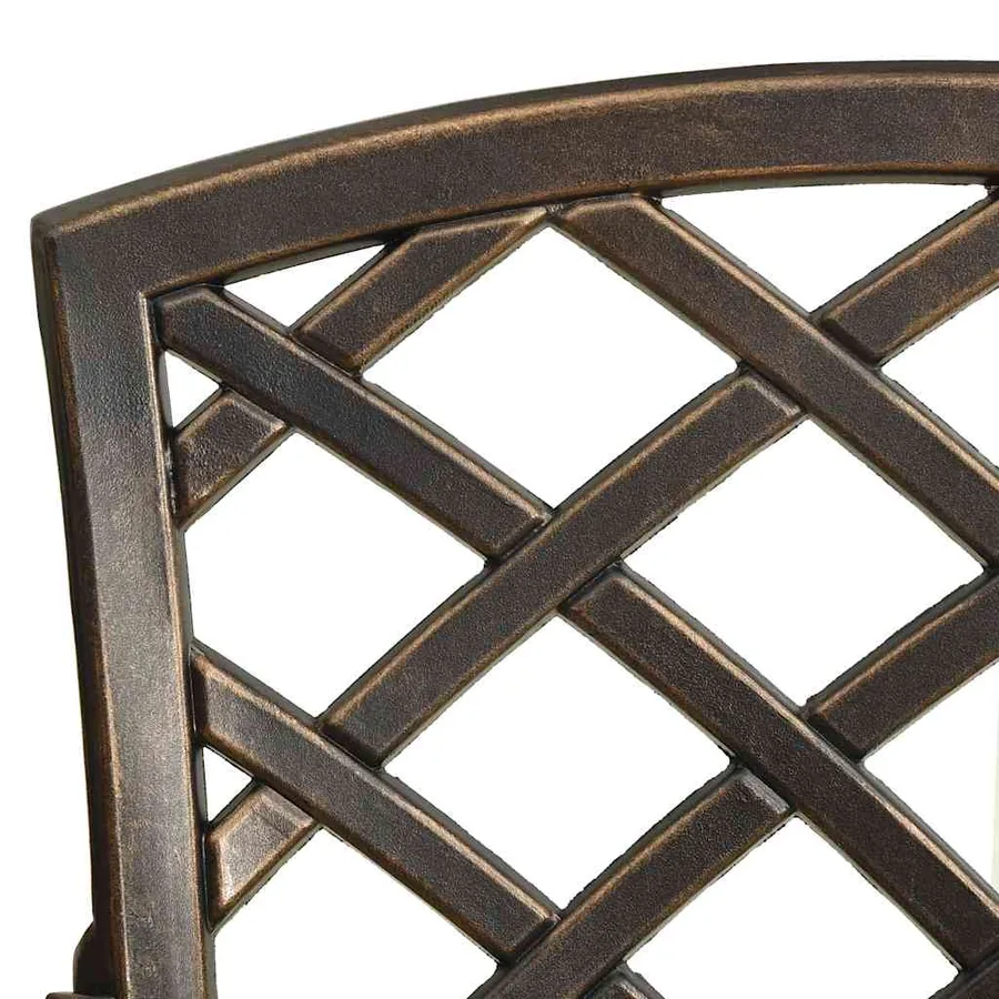 Ensemble manger de jardin 5 pcs bronze aluminium coulé - 9