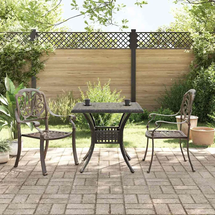 Ensemble de bistrot 3 pcs bronze aluminium coulé - 2