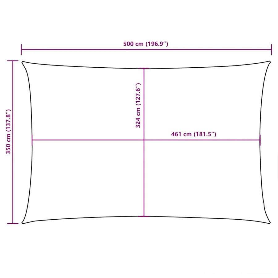 Voile de parasol tissu oxford rectangulaire 3,5x5 m noir - 10