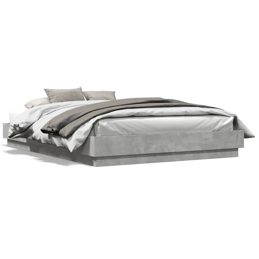 Cadre de lit sans matelas gris béton 120x200 cm - 2