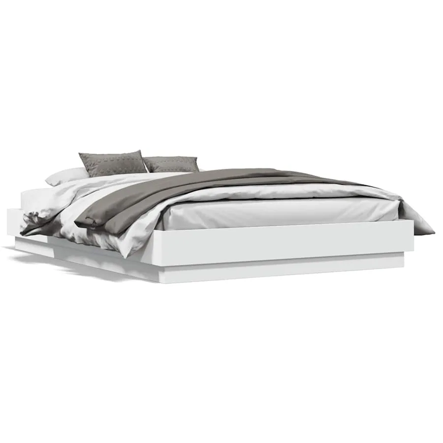 Cadre de lit sans matelas blanc 140x190 cm - 2