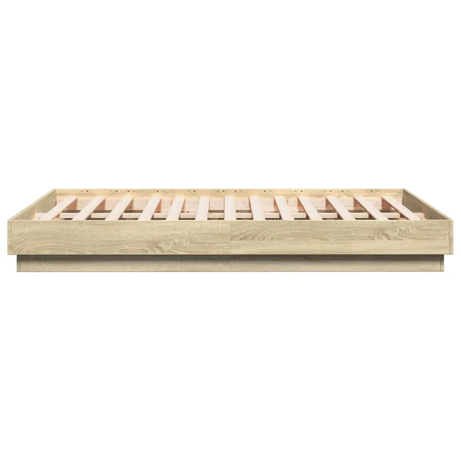 Cadre de lit sans matelas chêne sonoma 140x190 cm - 5