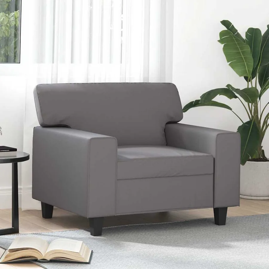 Fauteuil Gris 60 cm Similicuir