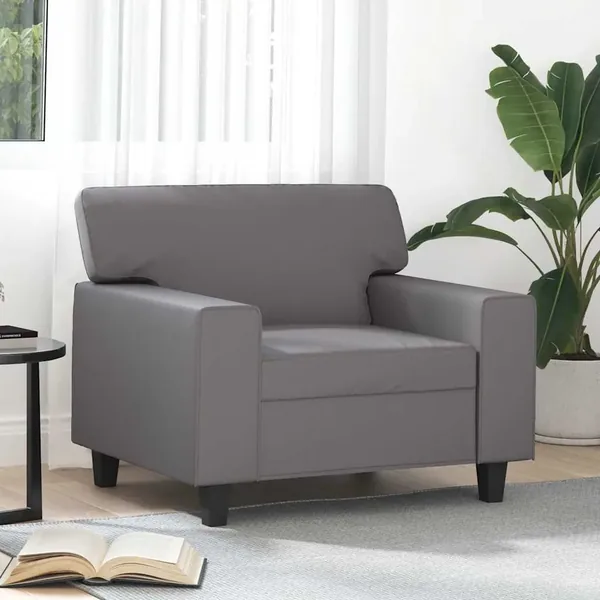 Fauteuil Gris 60 cm Similicuir