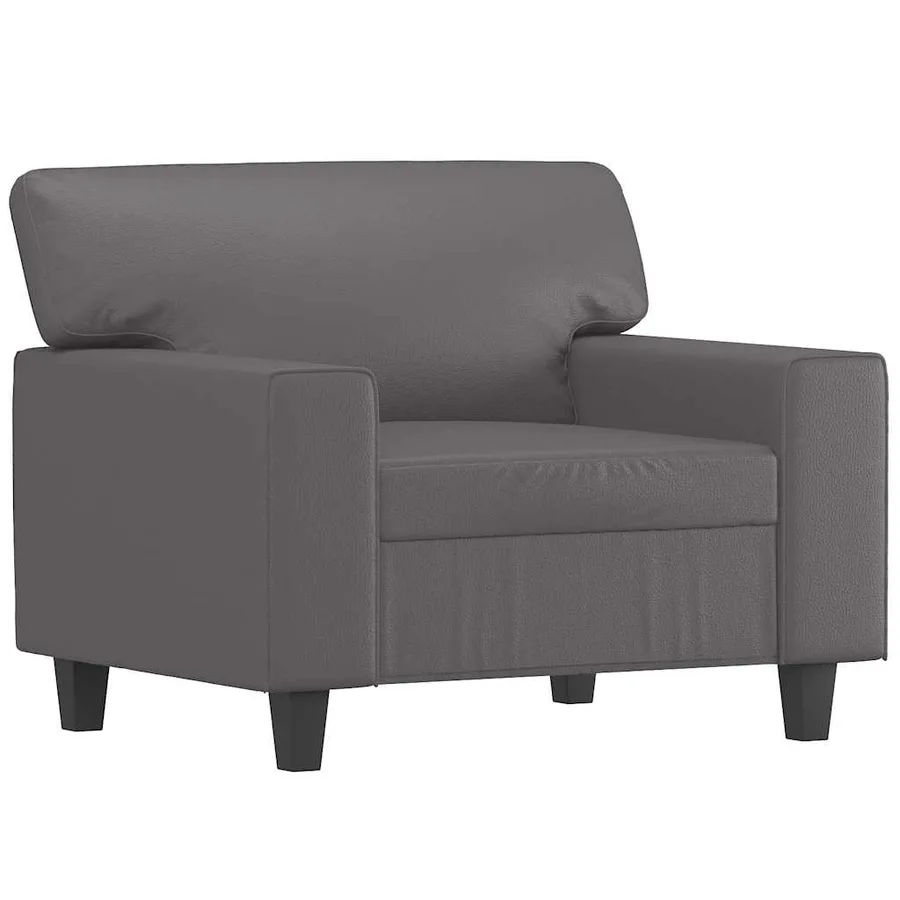 Fauteuil Gris 60 cm Similicuir - 2