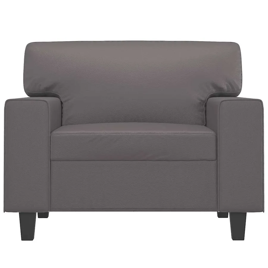 Fauteuil Gris 60 cm Similicuir - 4