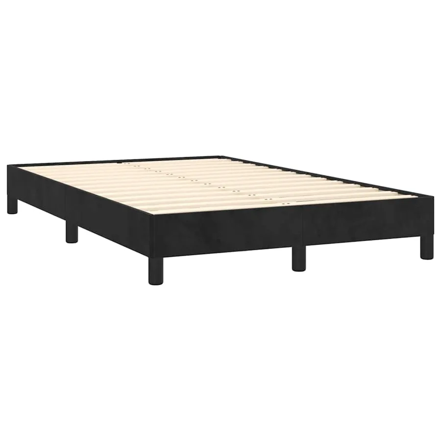 Sommier à lattes de lit avec matelas noir 120x190 cm velours - 4
