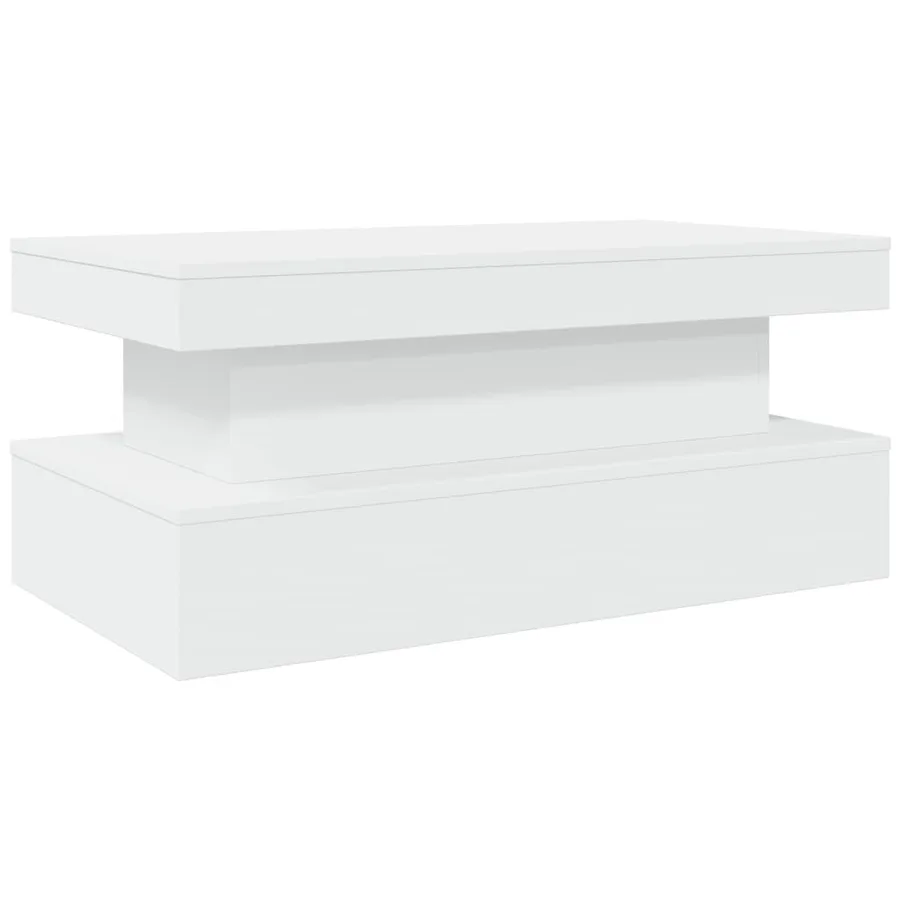 Table basse avec lumières LED blanc 90x50x40 cm - 3
