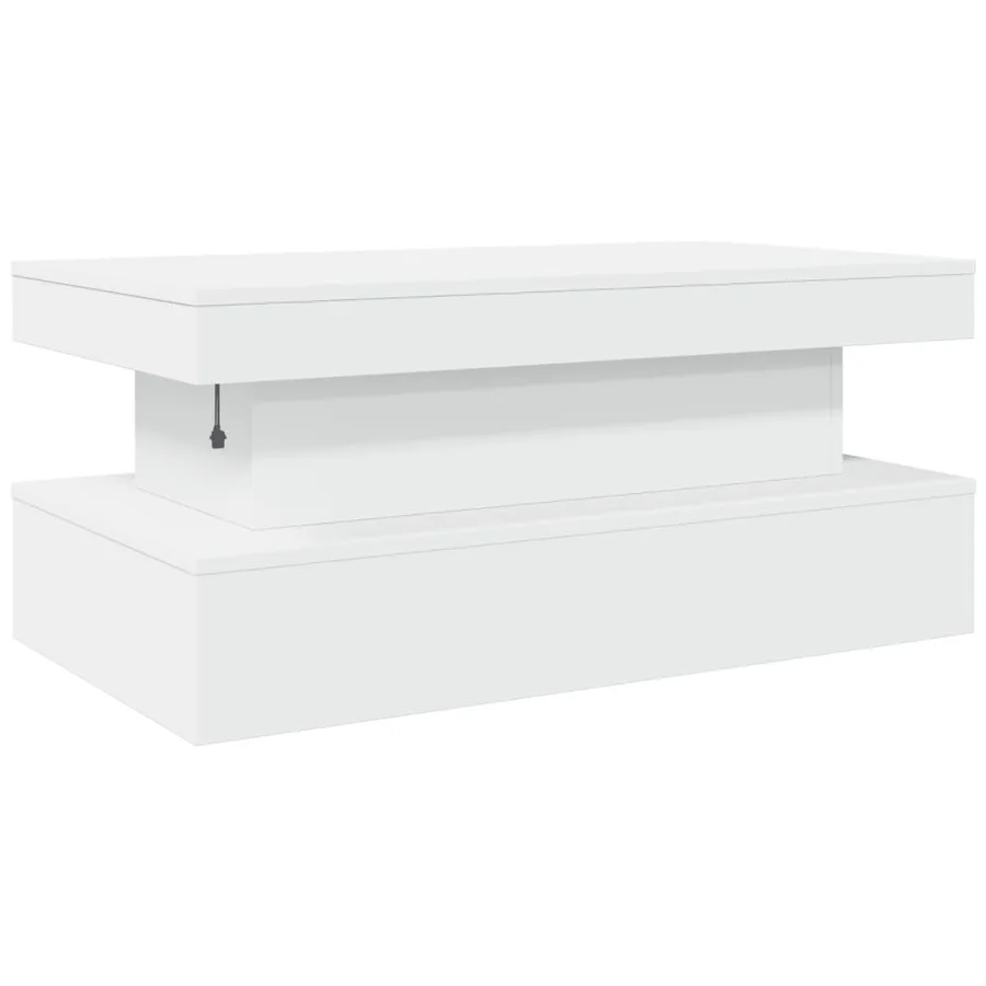Table basse avec lumières LED blanc 90x50x40 cm - 9