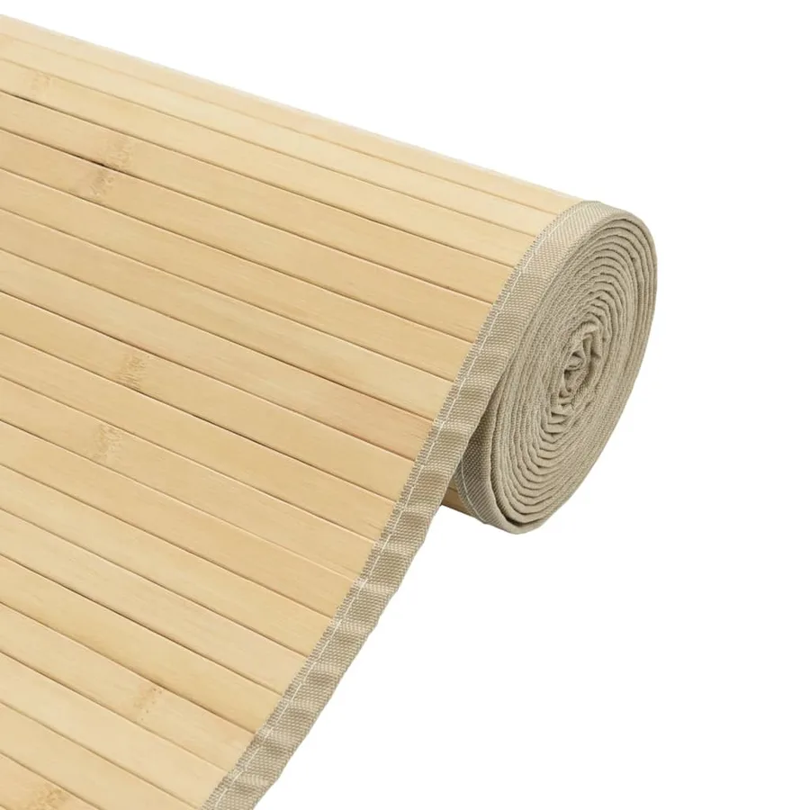 Tapis rectangulaire naturel clair 60x500 cm bambou - 4