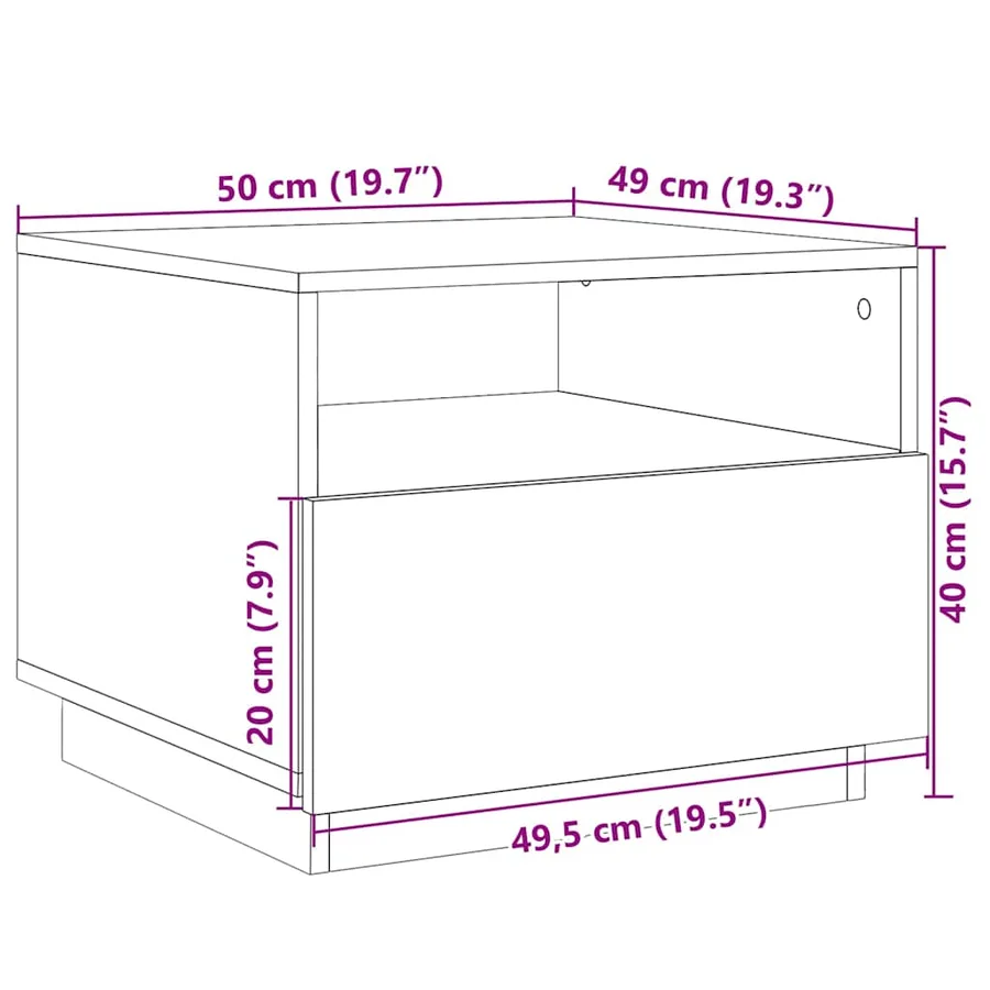 Table basse avec lumières LED blanc 50x49x40 cm - 16