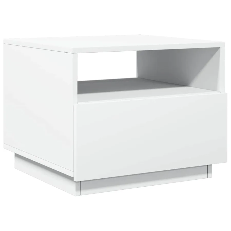 Table basse avec lumières LED blanc 50x49x40 cm - 3