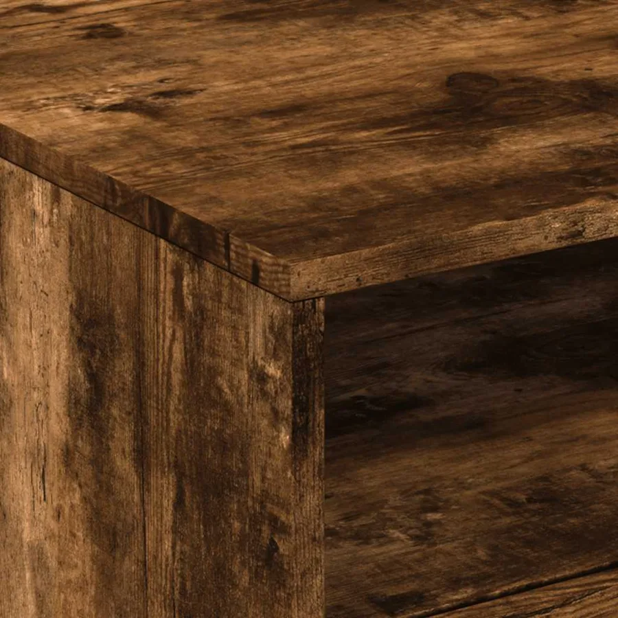 Table basse avec lumières LED chêne fumé 50x49x40 cm - 10