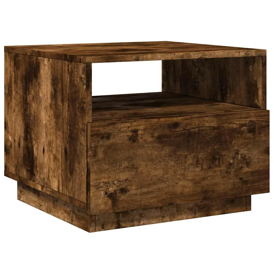 Table basse avec lumières LED chêne fumé 50x49x40 cm - 3