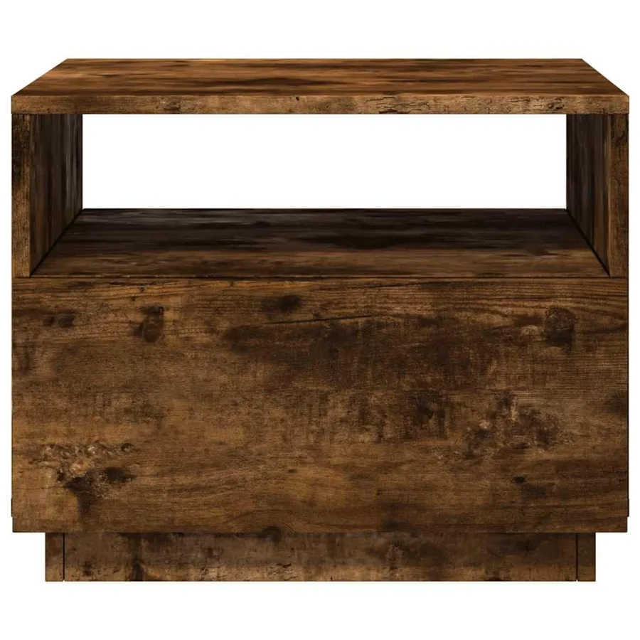Table basse avec lumières LED chêne fumé 50x49x40 cm - 7