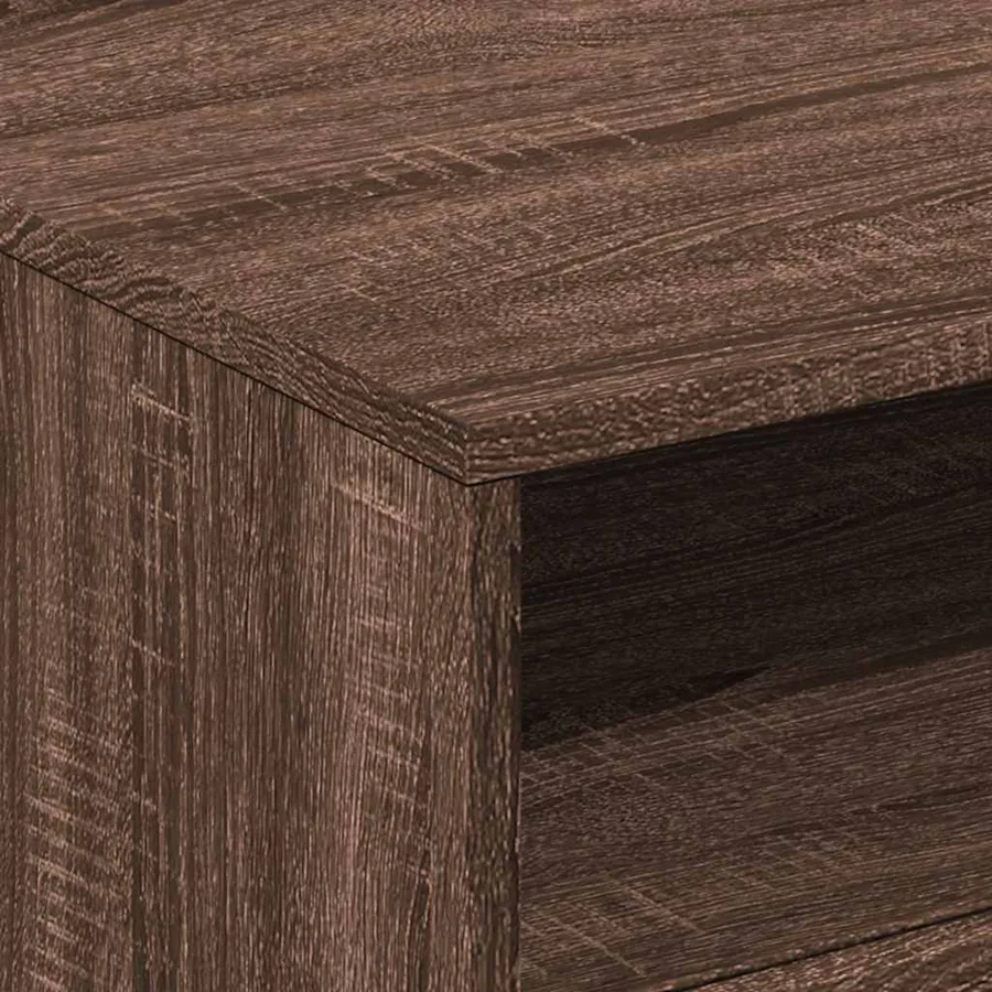 Table basse avec lumières LED chêne marron 50x49x40 cm - 10