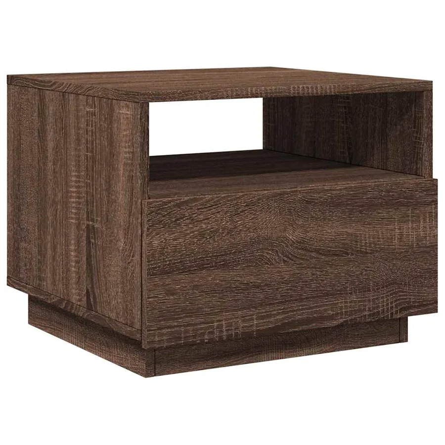 Table basse avec lumières LED chêne marron 50x49x40 cm - 3