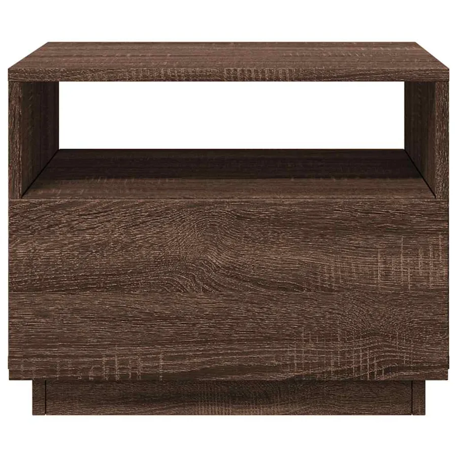 Table basse avec lumières LED chêne marron 50x49x40 cm - 7