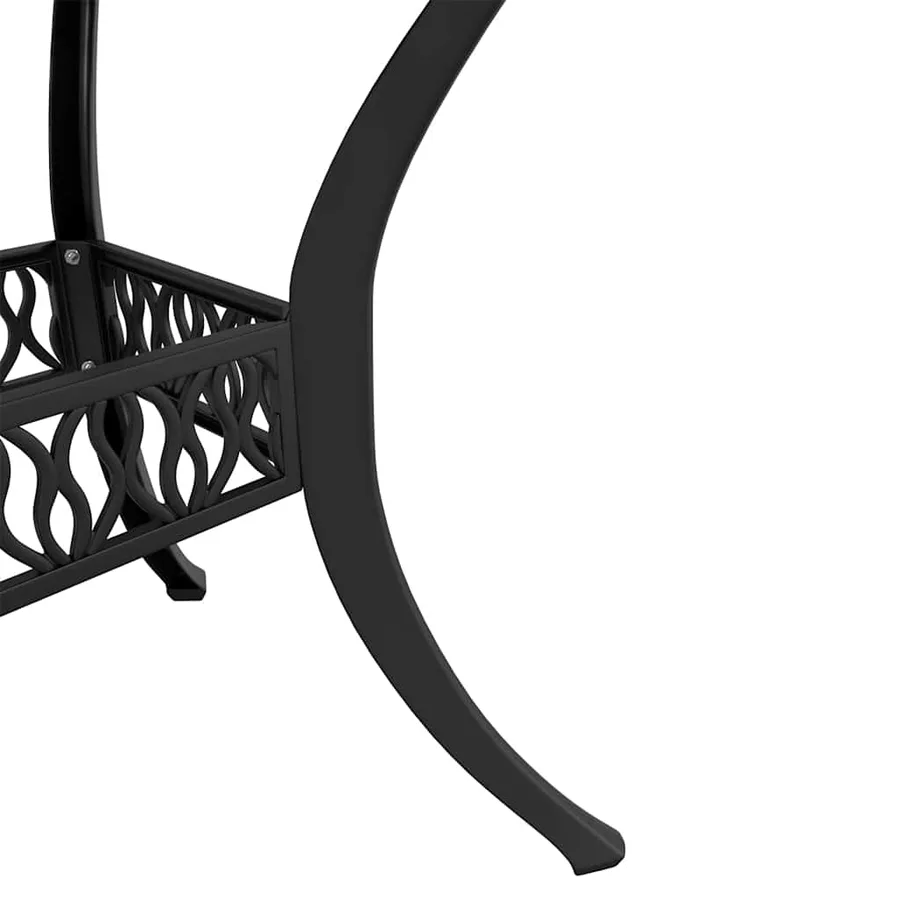 Ensemble de bistro 3 pcs noir aluminium coulé - 5