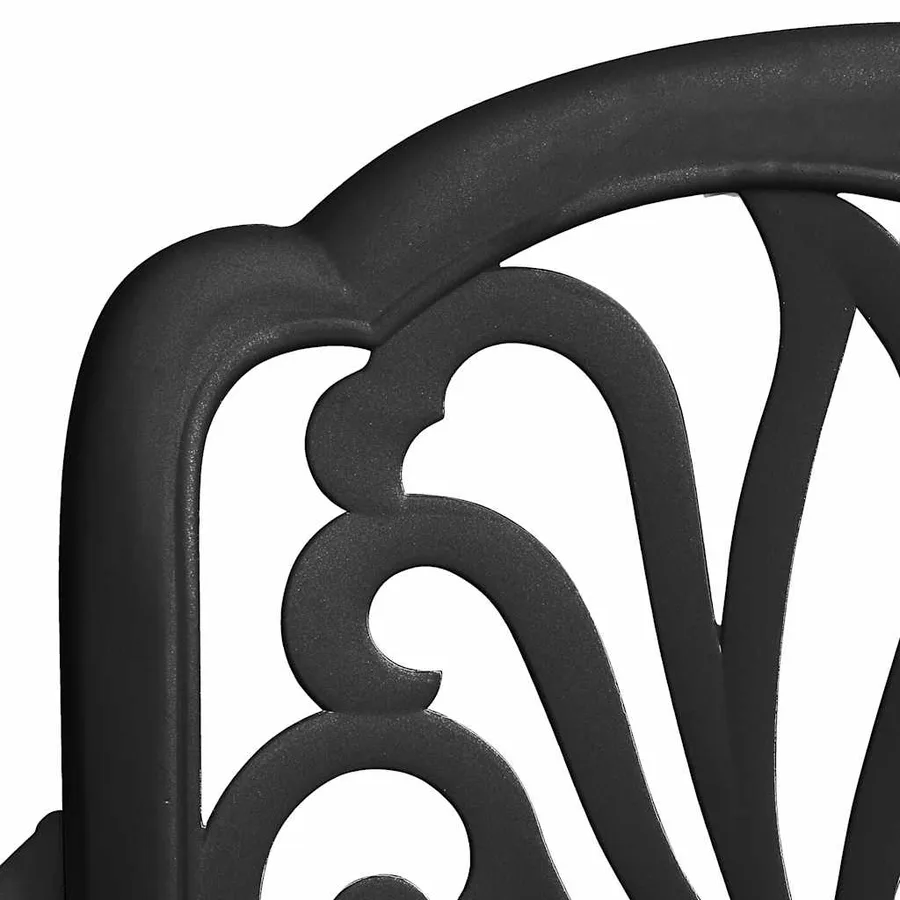 Ensemble de bistro 3 pcs noir aluminium coulé - 9