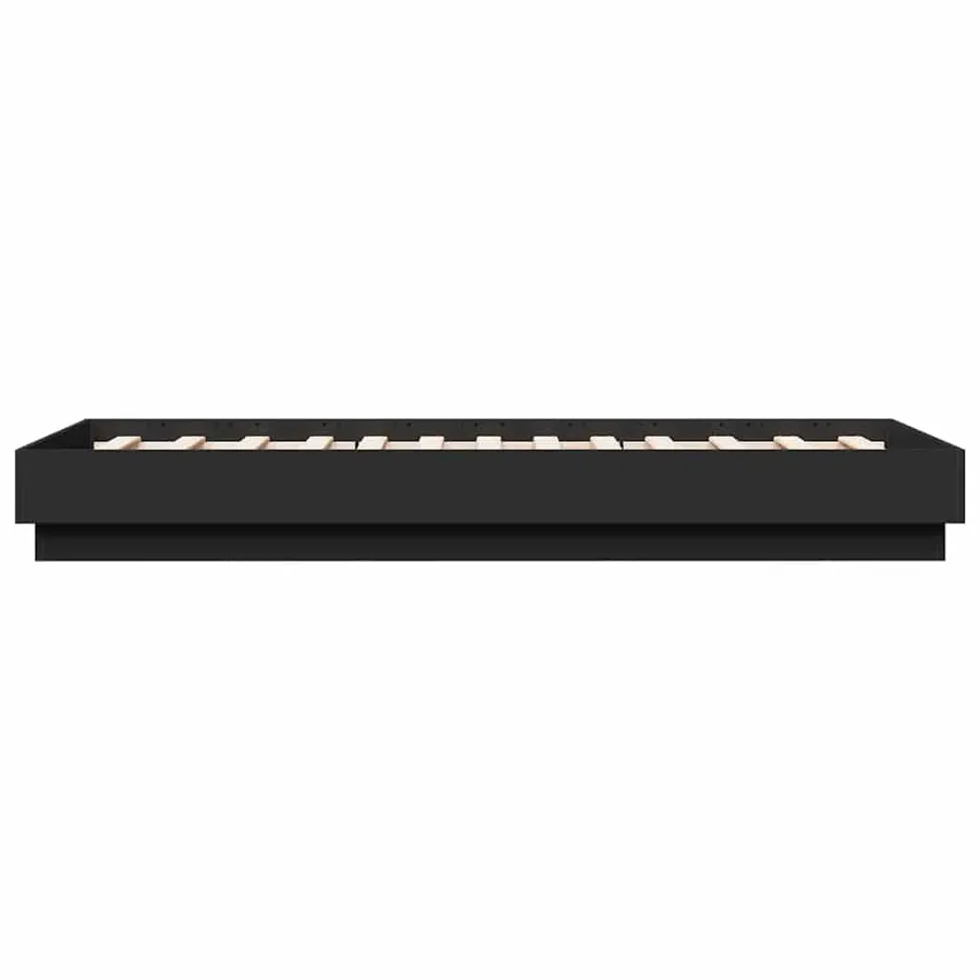 Cadre de lit sans matelas noir 90x190 cm bois ingénierie - 5