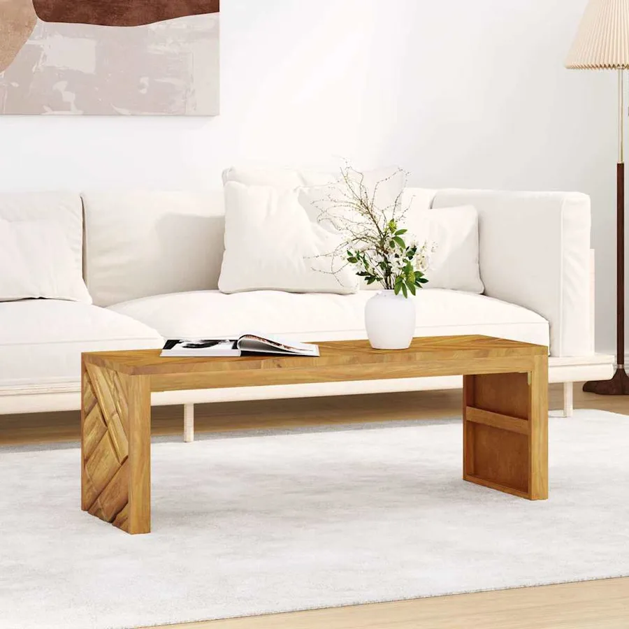Table basse 110x35x38 cm bois massif de teck - 4