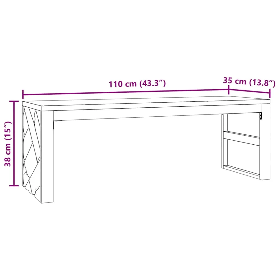 Table basse 110x35x38 cm bois massif de teck - 9