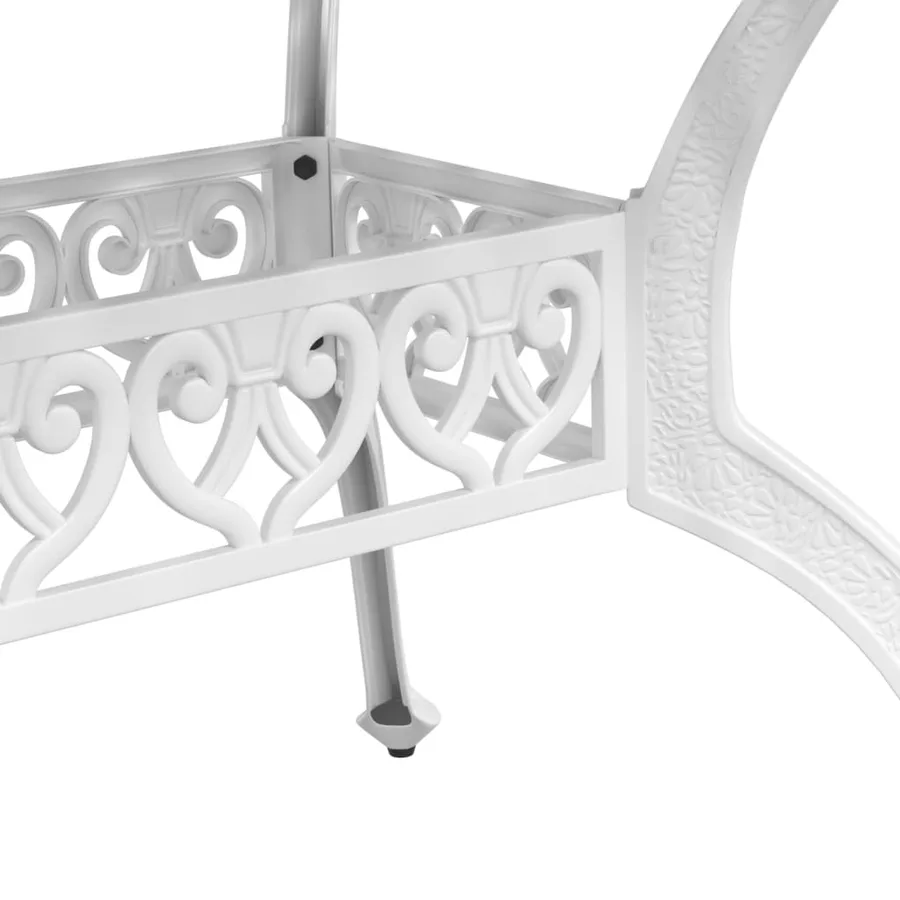 Table de jardin blanc 150x90x72 cm aluminium coulé - 10