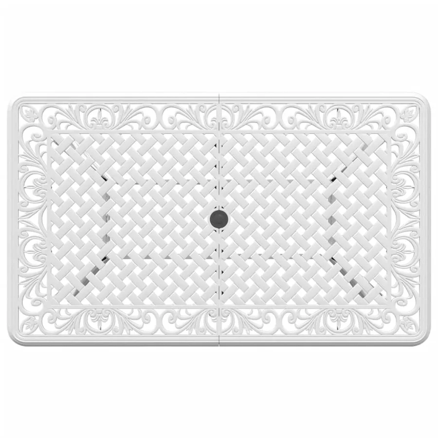 Table de jardin blanc 150x90x72 cm aluminium coulé - 8