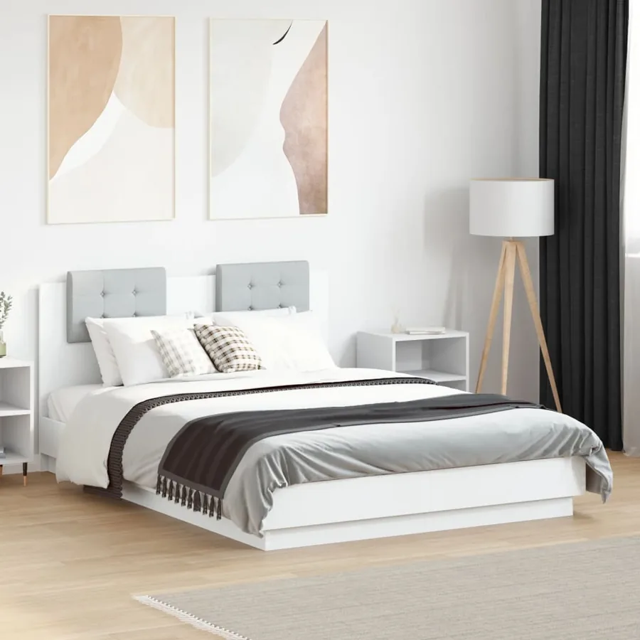 Cadre de lit sans matelas blanc 120x190 cm