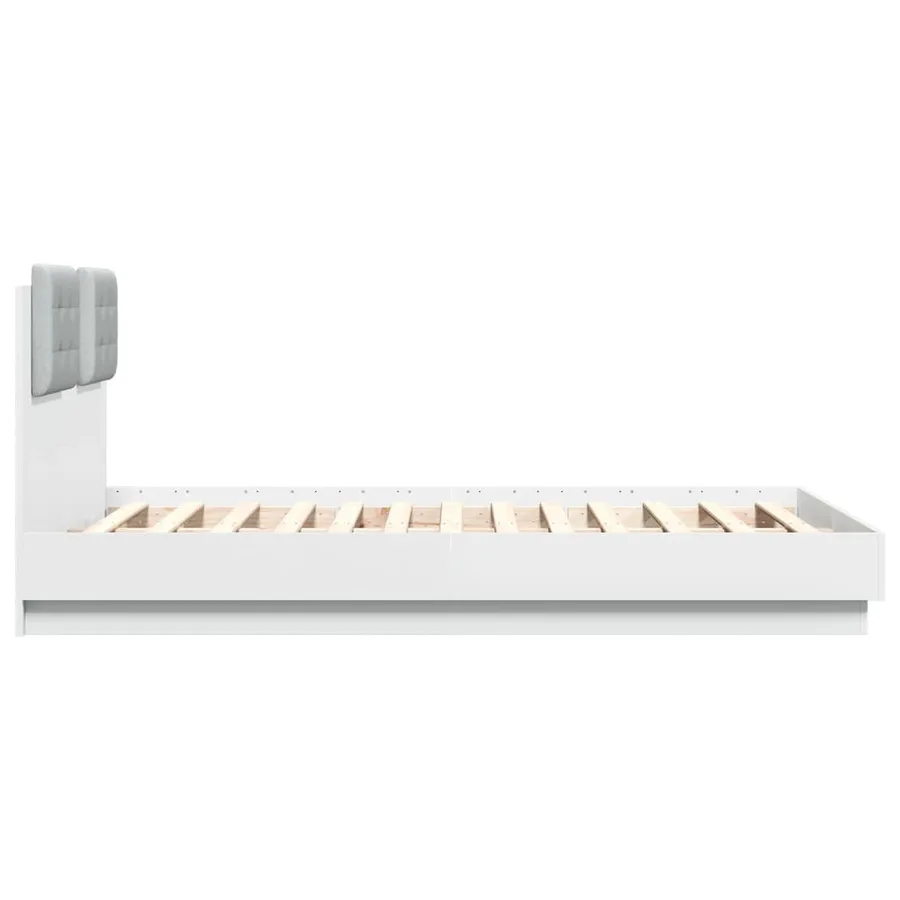 Cadre de lit sans matelas blanc 120x190 cm - 5