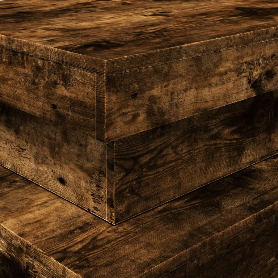 Table basse avec lumières LED chêne fumé 90x50x40 cm - 10