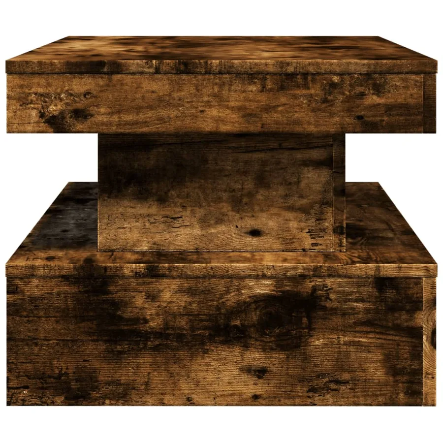 Table basse avec lumières LED chêne fumé 90x50x40 cm - 8